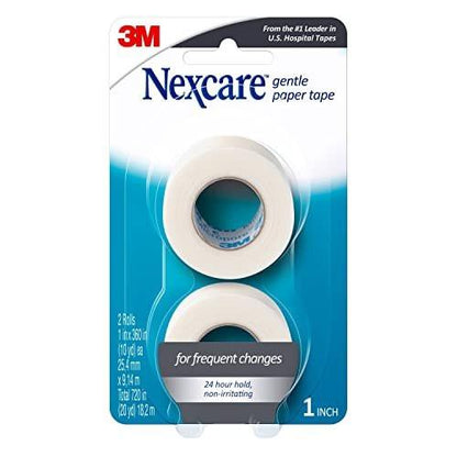 Nexcare Sanftes Papierpflaster, Medizinisches Papierpflaster, sichert Verbände und lässt sich sanft lösen - 2,5 cm x 9,1 m, 2 Rollen