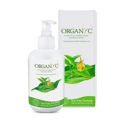 Organyc Intimwaschgel für empfindliche Haut, 250 ml, pH-ausgewogener Reiniger mit Bio-Teeöl & Pflanzenextrakten