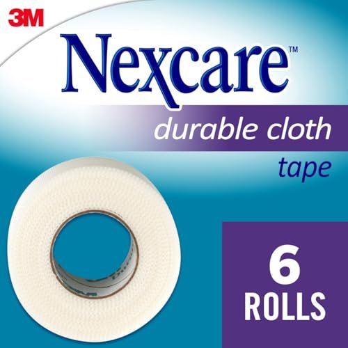 Nexcare Durapore Dauerhaftes Stoffklebeband, 1 Zoll x 10 Yards, 6 Rollen – Zuverlässig wie im Krankenhaus