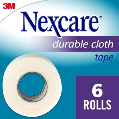 Nexcare Durapore Dauerhaftes Stoffklebeband, 1 Zoll x 10 Yards, 6 Rollen – Zuverlässig wie im Krankenhaus