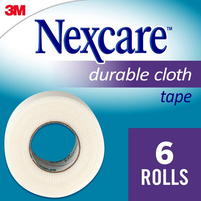 Nexcare Durapore Dauerhaftes Stoffklebeband, 1 Zoll x 10 Yards, 6 Rollen – Zuverlässig wie im Krankenhaus