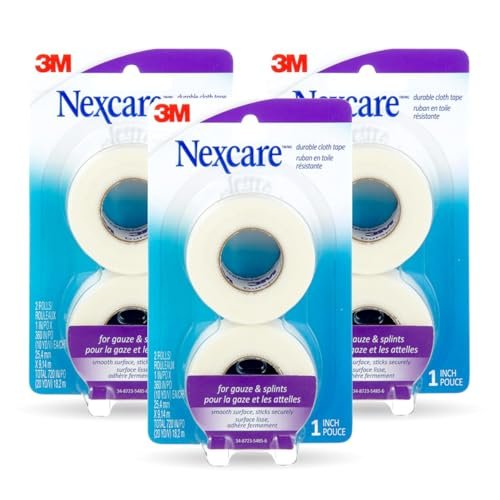 Nexcare Durapore Dauerhaftes Stoffklebeband, 1 Zoll x 10 Yards, 6 Rollen – Zuverlässig wie im Krankenhaus