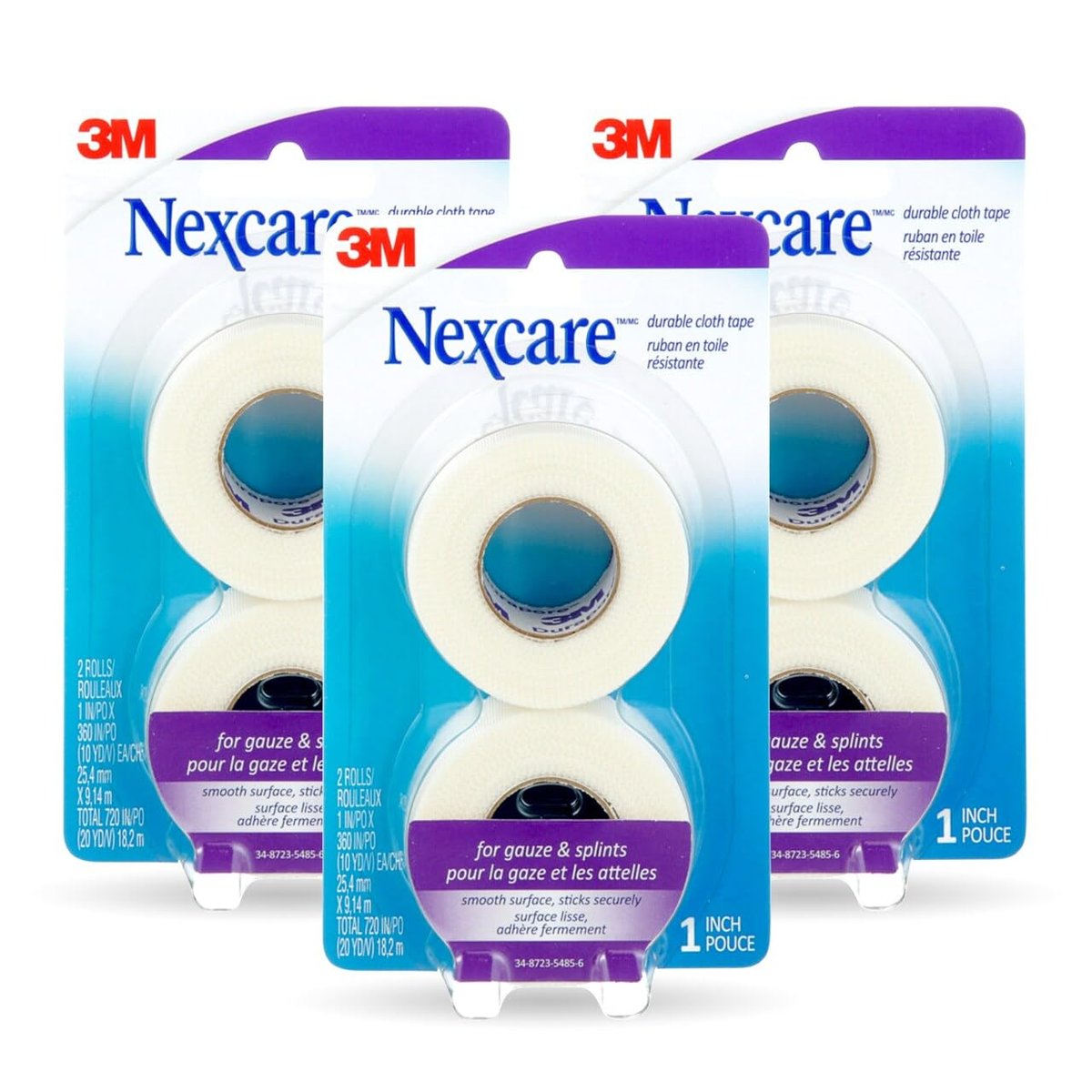 Nexcare Durapore Dauerhaftes Stoffklebeband, 1 Zoll x 10 Yards, 6 Rollen – Zuverlässig wie im Krankenhaus