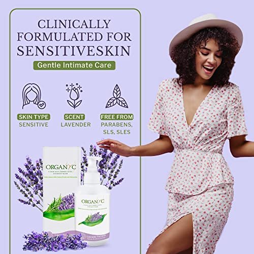 Organyc Intimwaschgel für empfindliche Haut, 250 ml, pH-ausgeglichene Reinigung mit Bio-Lavendel & Pflanzenextrakten