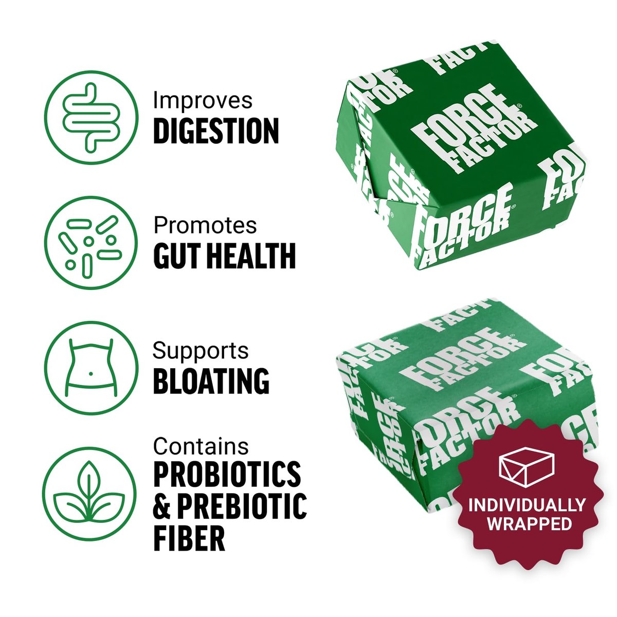 Force Factor Smarter Greens Superfood Kautabletten – Grünes Superfood für Darmgesundheit, Blähungen und Verdauung mit Probiotika, Antioxidantien und Ballaststoffen, Sommerbeere, 60 Kautabletten