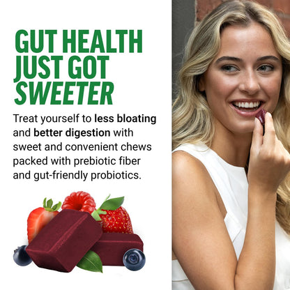Force Factor Smarter Greens Superfood Kautabletten – Grünes Superfood für Darmgesundheit, Blähungen und Verdauung mit Probiotika, Antioxidantien und Ballaststoffen, Sommerbeere, 60 Kautabletten