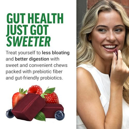 Force Factor Smarter Greens Superfood Kautabletten – Grünes Superfood für Darmgesundheit, Blähungen und Verdauung mit Probiotika, Antioxidantien und Ballaststoffen, Sommerbeere, 60 Kautabletten