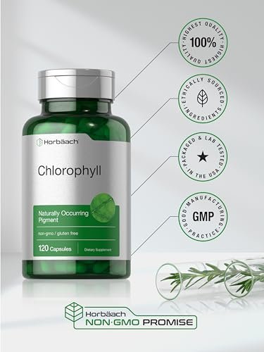 Horbäach Chlorophyll Kapseln | 120 Stück | mit Kupfer | Nicht-GMO & Glutenfrei
