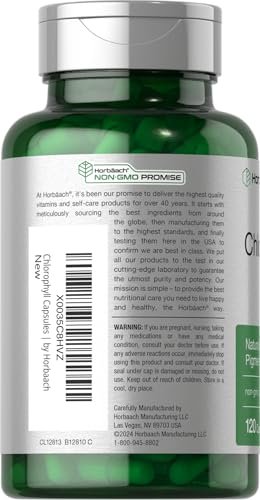 Horbäach Chlorophyll Kapseln | 120 Stück | mit Kupfer | Nicht-GMO & Glutenfrei