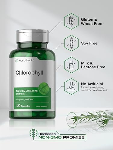 Horbäach Chlorophyll Kapseln | 120 Stück | mit Kupfer | Nicht-GMO & Glutenfrei