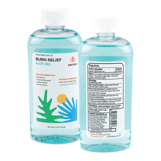 Sensiv Aloe Vera Gel mit Lidocain 4% zur Linderung von Sonnenbrand – Kühlende und beruhigende Erholung nach der Sonne