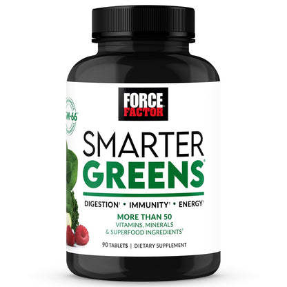 Force Factor Smarter Greens Tabletten – 25+ Superfoods & Antioxidantien für Verdauung, Immunität & Stoffwechsel, 90 Tabletten