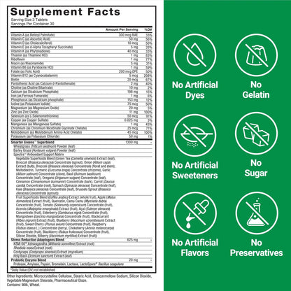 Force Factor Smarter Greens Tabletten – 25+ Superfoods & Antioxidantien für Verdauung, Immunität & Stoffwechsel, 90 Tabletten
