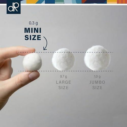 DecorRack 3000 Mini-Wattebällchen im Großpack – 100% natürliche Baumwolle, weich & saugfähig, ideal für Make-up-Entfernung, Nagellackentfernung, Lotion- und Puderauftrag (3000 Stück)