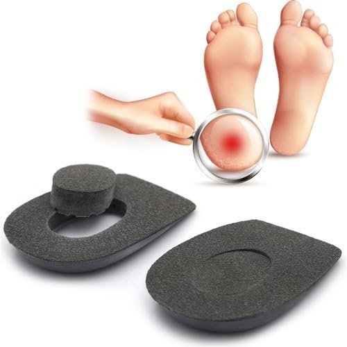 Orthopädische Fersenstützen gegen Fersenschmerzen – Fersenkissen für Plantarfasziitis & Fersensporn – Stoßdämpfende Einlagen für Damen & Herren (Groß, Grau)