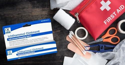 Quality Choice Ichthammol Salbe 20%, Fortschrittliche Zugpflaster-Salbe, Beruhigende Hautlinderung bei Pflanzenreizungen, Splittern, Akne, Furunkeln, eingewachsenen Haaren & Nägeln, Insektenstichen & -bissen, 28g Tube