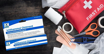Quality Choice Ichthammol Salbe 20%, Fortschrittliche Zugpflaster-Salbe, Beruhigende Hautlinderung bei Pflanzenreizungen, Splittern, Akne, Furunkeln, eingewachsenen Haaren & Nägeln, Insektenstichen & -bissen, 28g Tube