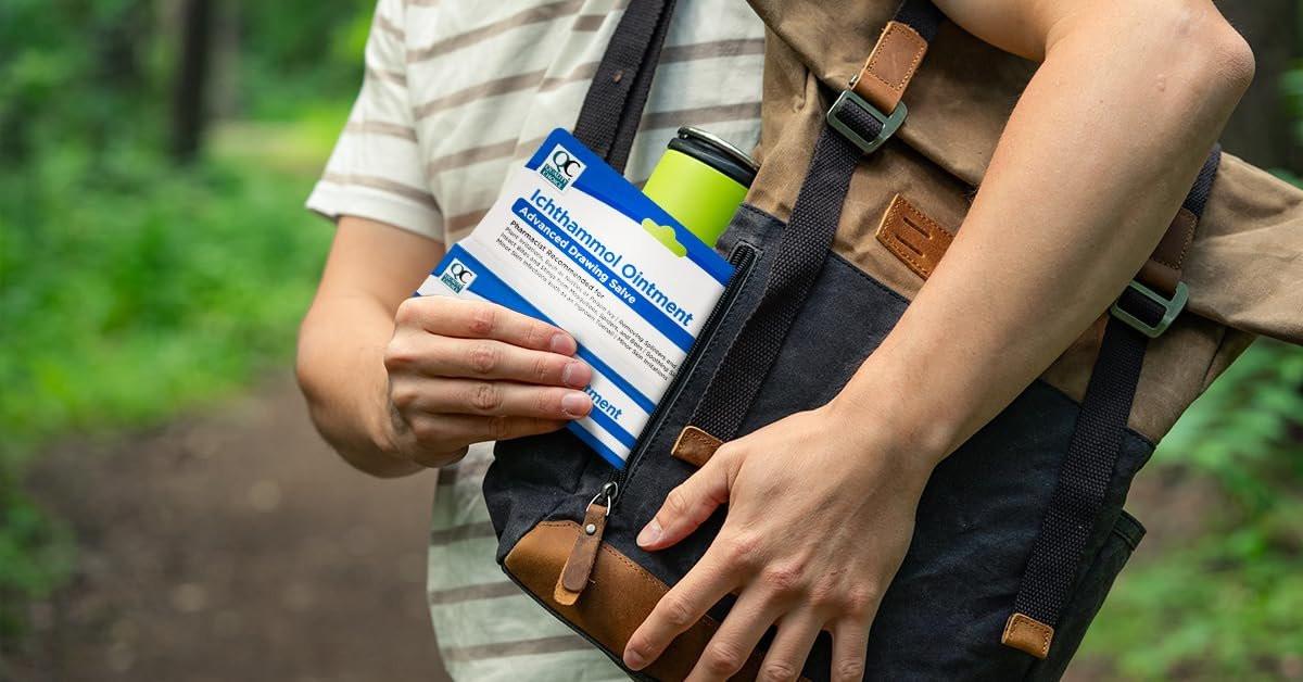 Quality Choice Ichthammol Salbe 20%, Fortschrittliche Zugpflaster-Salbe, Beruhigende Hautlinderung bei Pflanzenreizungen, Splittern, Akne, Furunkeln, eingewachsenen Haaren & Nägeln, Insektenstichen & -bissen, 28g Tube