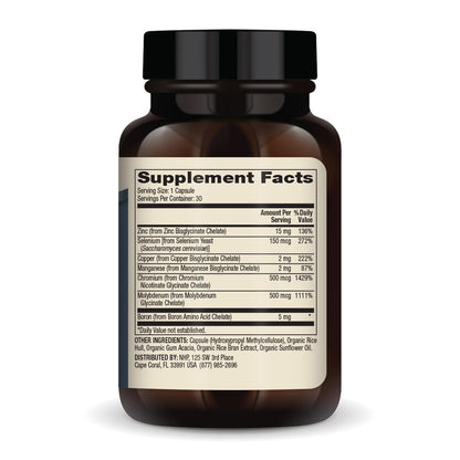 Dr. Mercola Essential Mineral Complex – Zink, Selen, Kupfer, Mangan, Chrom, Molybdän, Bor – 30 Kapseln – Unterstützt Zellgesundheit und Vitalfunktionen