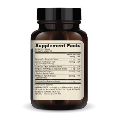Dr. Mercola Essential Mineral Complex – Zink, Selen, Kupfer, Mangan, Chrom, Molybdän, Bor – 30 Kapseln – Unterstützt Zellgesundheit und Vitalfunktionen
