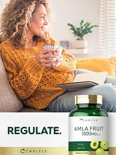 Carlyle Amla Kapseln 1500mg | 120 Stück | Amalaki-Frucht | Pflanzlicher Extrakt | Non-GMO & Glutenfrei