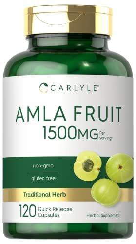 Carlyle Amla Kapseln 1500mg | 120 Stück | Amalaki-Frucht | Pflanzlicher Extrakt | Non-GMO & Glutenfrei