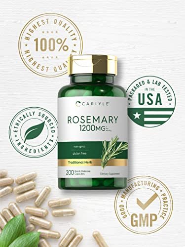 Carlyle Rosmarin Kapseln | 200 Stück | Non-GMO & Glutenfrei Extrakt