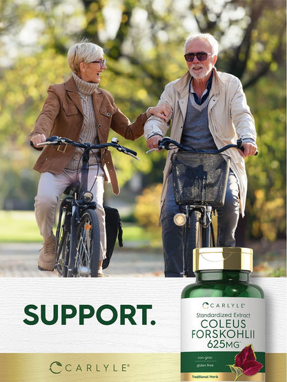 Carlyle Coleus Forskohlii Kapseln | 100 Stück | Forskolin Standardisierter Extrakt | Non-GMO & Glutenfrei