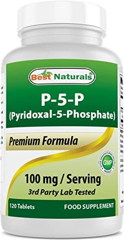 Best Naturals P5P Vitamin B6 (Pyridoxal 5-Phosphat) 100 mg/Portion – 120 Tabletten – Aktive Form von Vitamin B6