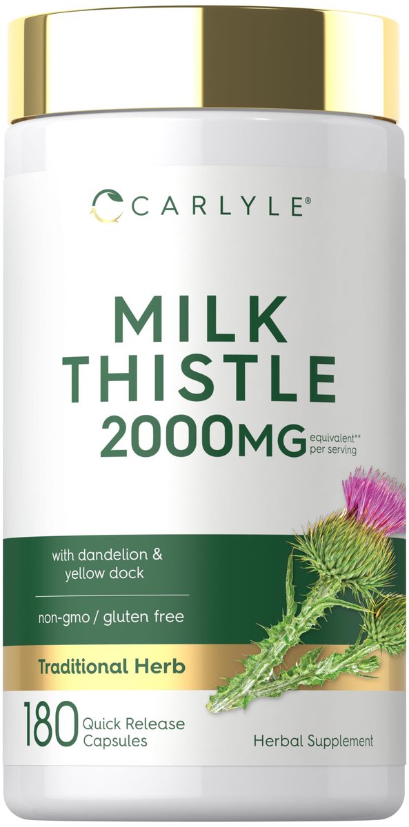 Carlyle Mariendistel | 180 Kapseln | mit Löwenzahn & Gelbwurzel | Non-GMO, Glutenfrei