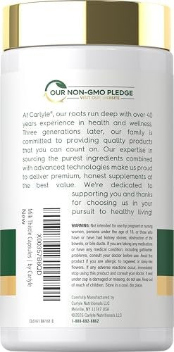 Carlyle Mariendistel | 180 Kapseln | mit Löwenzahn & Gelbwurzel | Non-GMO, Glutenfrei