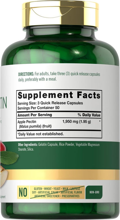 Carlyle Apfelpektin Kapseln | 1950 mg | 150 Kapseln | Nicht-GVO & Glutenfrei Pflanzliches Nahrungsergänzungsmittel