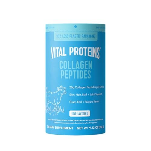 Vital Proteins Kollagen-Peptide-Pulver – Unterstützt Haar, Nägel, Haut, Knochen & Gelenke, ungesüßt, Kollagenprotein 9,33 Unzen