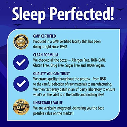 Nature's Perfect Night | Melatonin 5 mg | 200 schnell lösliche Tabletten | Natürlicher Beerenmix-Geschmack | Bevorzugte Stärke | Zuckerfrei | Vegan | Glutenfrei | Großpackung