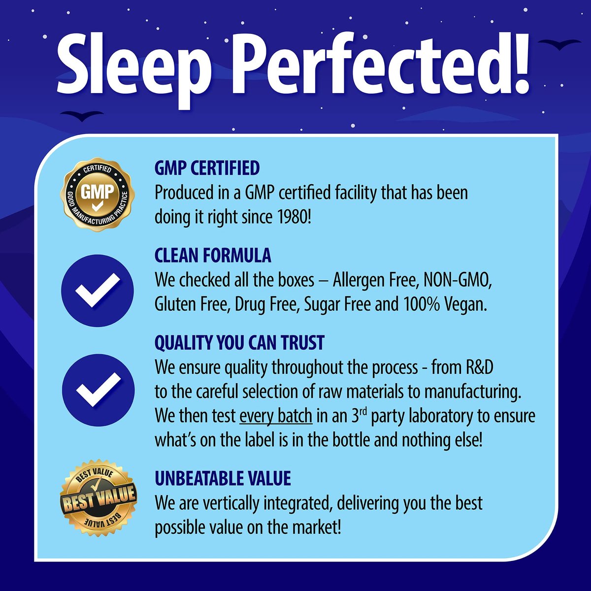 Nature's Perfect Night | Melatonin 5 mg | 200 schnell lösliche Tabletten | Natürlicher Beerenmix-Geschmack | Bevorzugte Stärke | Zuckerfrei | Vegan | Glutenfrei | Großpackung
