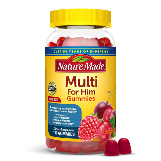 Nature Made Multi für Ihn – Männergesundheit Multivitamin Gummis, Energie- und Stoffwechselunterstützung, 150 Gummis, 75 Tage Vorrat