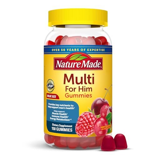 Nature Made Multi für Ihn – Männergesundheit Multivitamin Gummis, Energie- und Stoffwechselunterstützung, 150 Gummis, 75 Tage Vorrat