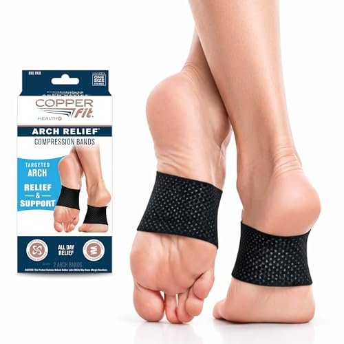 Copper Fit Health Unisex Fußgewölbe-Entlastungs-Kompressionsbänder bei Plantarfasziitis und Schwellungen