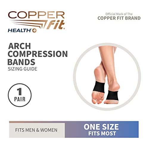 Copper Fit Health Unisex Fußgewölbe-Entlastungs-Kompressionsbänder bei Plantarfasziitis und Schwellungen