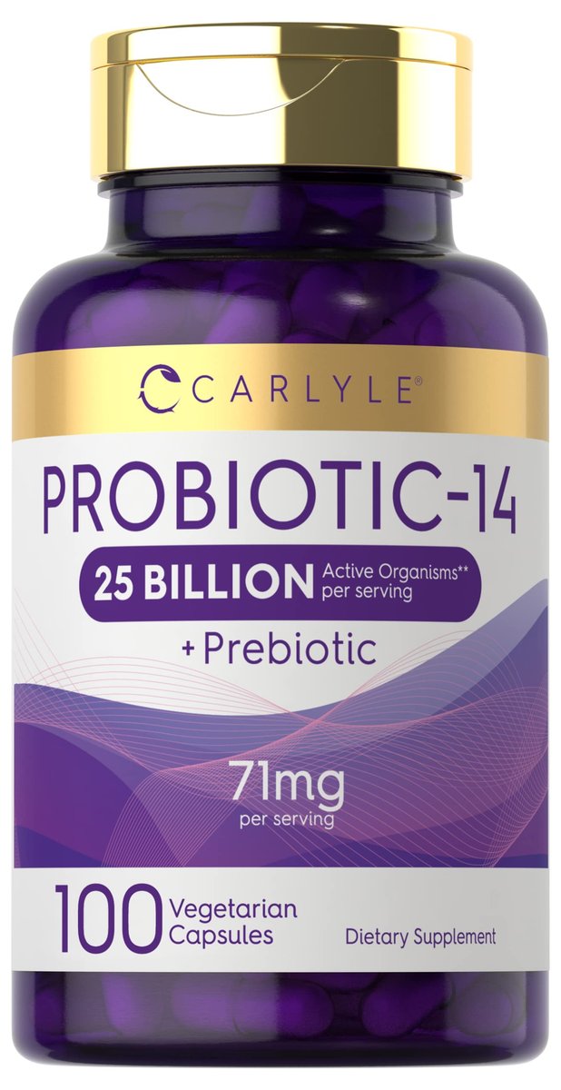 Carlyle Probiotika für Männer und Frauen | 25 Milliarden KBE | mit Präbiotika | 100 Kapseln | Vegetarisches, Nicht-GVO & Glutenfreies Nahrungsergänzungsmittel
