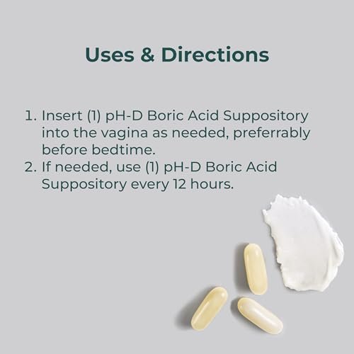 pH-D Feminine Health Support - Borsäure-Feuchtigkeitszäpfchen - Frauen geführt - gegen Vaginalgeruch - Parabenfrei & tierversuchsfrei - 14 Stück