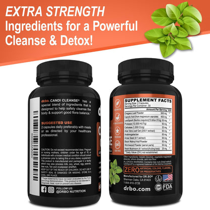 Candi Cleanse Unterstützung – Anti-Überwucherung Kapseln für Frauen & Männer – Extra starke Balance-Kontrolle probiotischer Komplex – Natürliches Oregano & Caprylsäure
