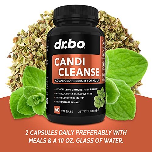 Candi Cleanse Unterstützung – Anti-Überwucherung Kapseln für Frauen & Männer – Extra starke Balance-Kontrolle probiotischer Komplex – Natürliches Oregano & Caprylsäure