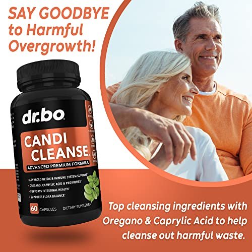 Candi Cleanse Unterstützung – Anti-Überwucherung Kapseln für Frauen & Männer – Extra starke Balance-Kontrolle probiotischer Komplex – Natürliches Oregano & Caprylsäure