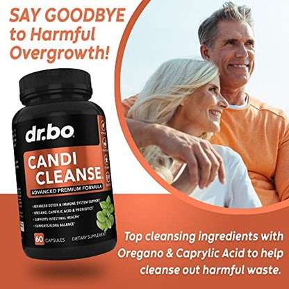 Candi Cleanse Unterstützung – Anti-Überwucherung Kapseln für Frauen & Männer – Extra starke Balance-Kontrolle probiotischer Komplex – Natürliches Oregano & Caprylsäure