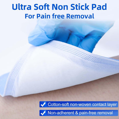 Niceful Superabsorbierende Wundauflage 5" x 5" (10 Stück) – Sterile, nicht haftende Mullkompressen für die Wundversorgung, stark exsudierende Wunden, Druckgeschwüre, Dekubitus, diabetische Fußgeschwüre