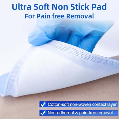 Niceful Superabsorbierende Wundauflage 5" x 5" (10 Stück) – Sterile, nicht haftende Mullkompressen für die Wundversorgung, stark exsudierende Wunden, Druckgeschwüre, Dekubitus, diabetische Fußgeschwüre