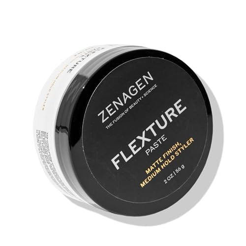 ZENAGEN Flexture Paste | Mattierender Styler mit mittlerem Halt, Mikrofaser-Formel mit Geranienextrakt + Aloe-Blatt-Saft, vegan, pflanzlich, für alle Haartypen, 57 g