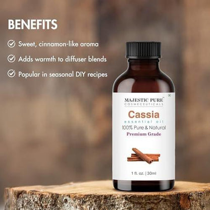 Majestic Pure Cassia Ätherisches Öl mit Glaspipette - 100% rein und natürlich - 30 ml