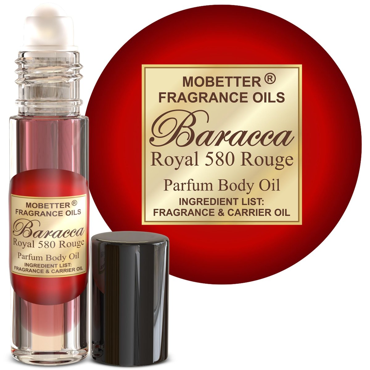 MOBETTER FRAGRANCE OILS Baracca Royal 580 Rouge 0,33 Unzen Parfüm Duft Körperöl für Unisex